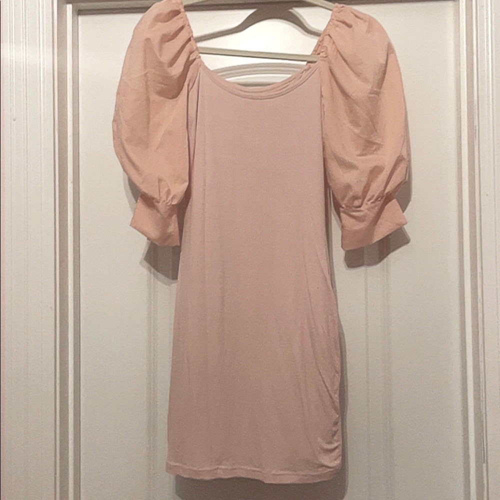 Light Pink 3/4 Sleeve Bodycon Dress